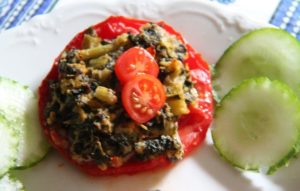 Callaloo Baked Tomatoes - Calypso Cafe